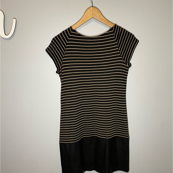 Anthropologie Bailey 44 NWT T-Shirt Striped Dress Faux Leather NEW Small - Picture 5 of 5